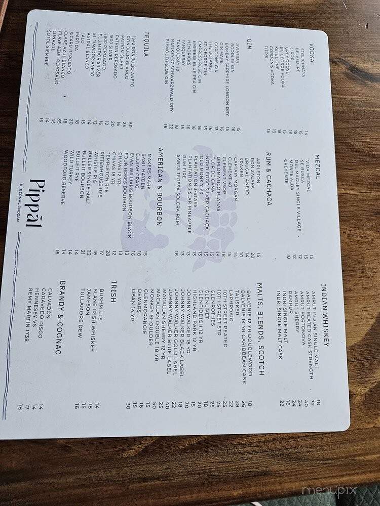 Pippal - Emeryville, CA menu_pic