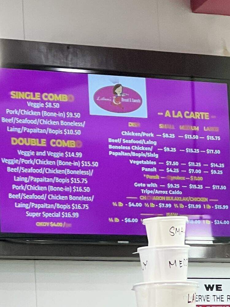 Lilian's Filipino Restaurant and Bakery - Los Angeles, CA menu_pic