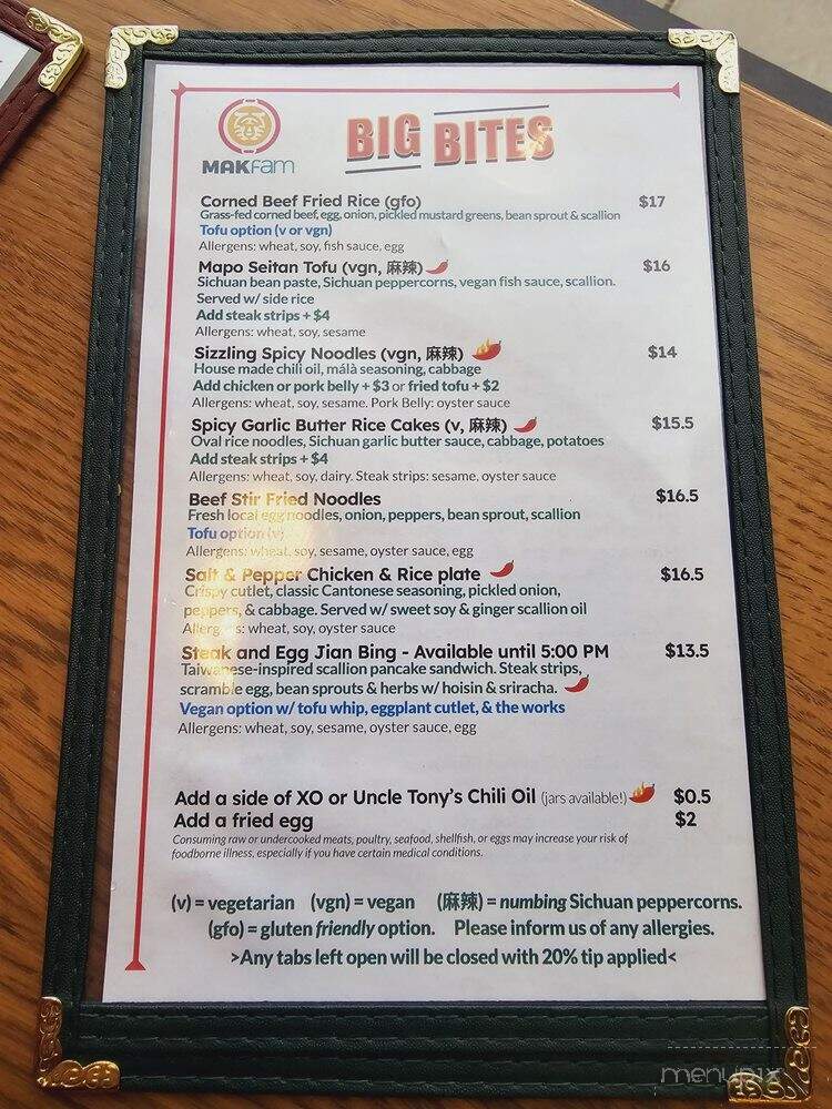 Makfam - Denver, CO menu_pic