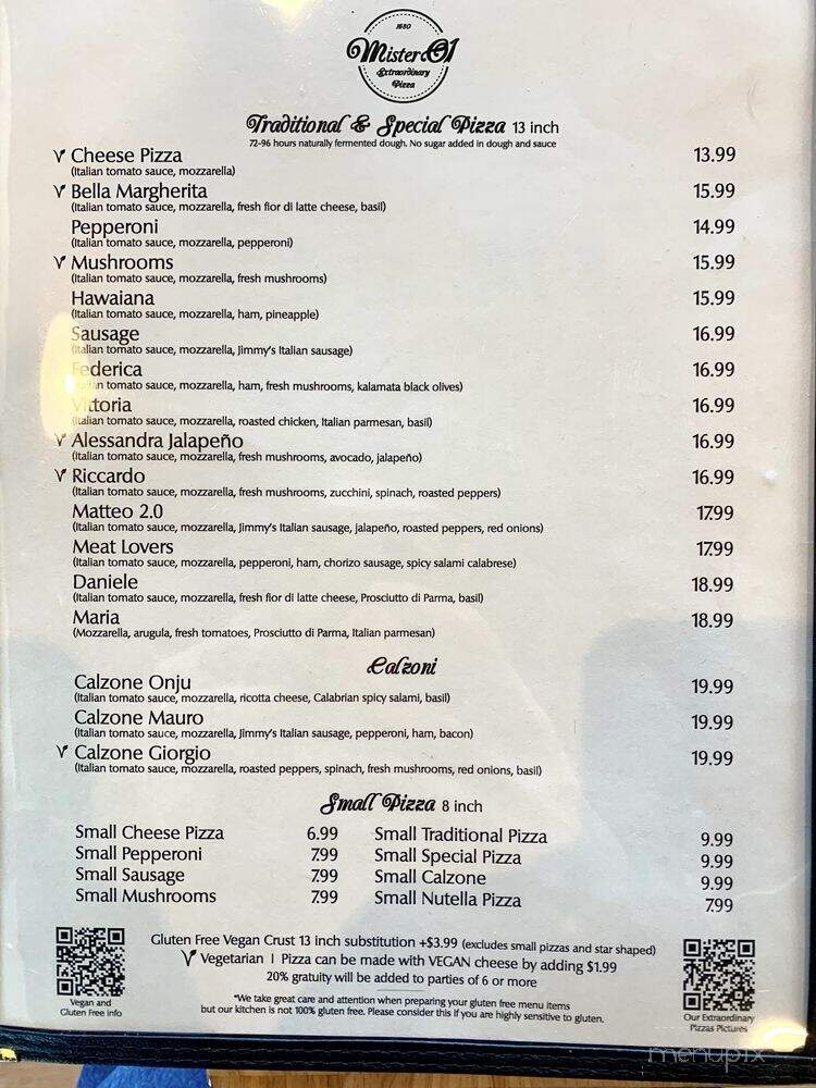 Mister O1 Extraordinary Pizza - Mansfield, TX menu_pic