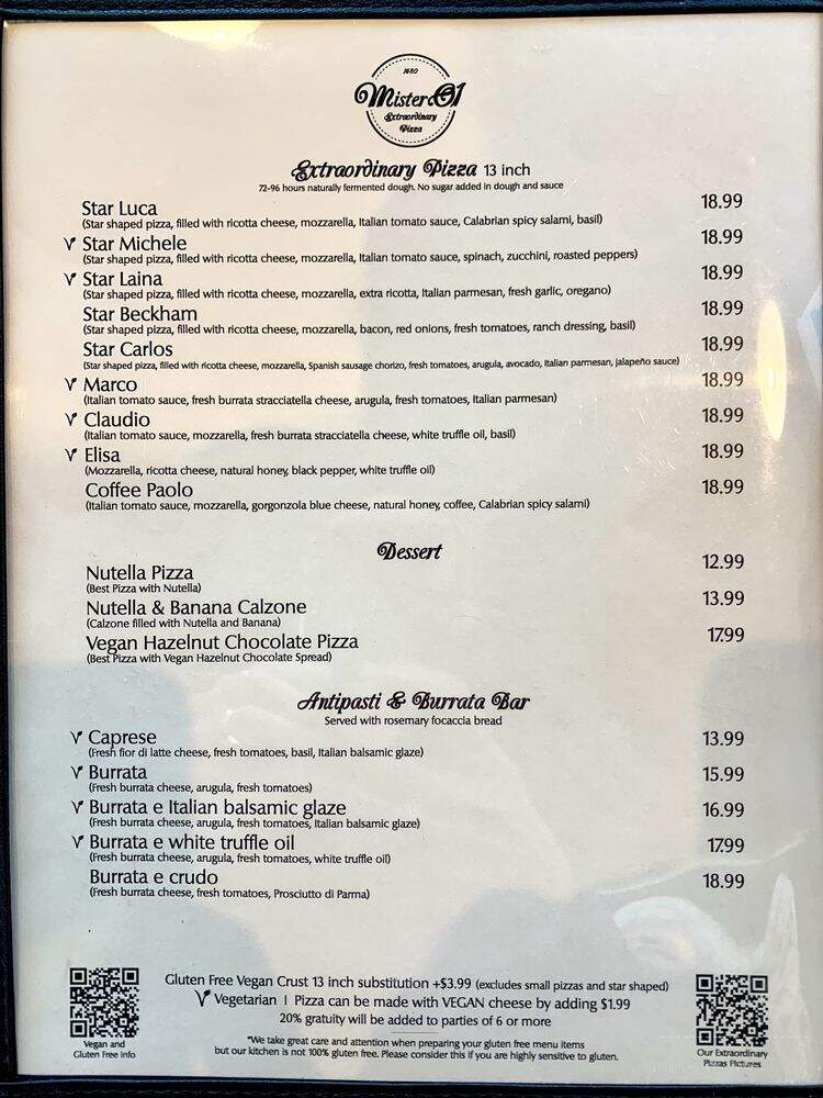Mister O1 Extraordinary Pizza - Mansfield, TX menu_pic