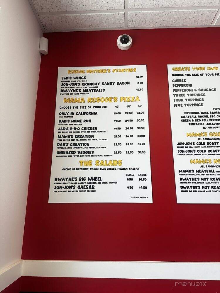 Mama Roscoe's Pizzeria - Anaheim, CA menu_pic