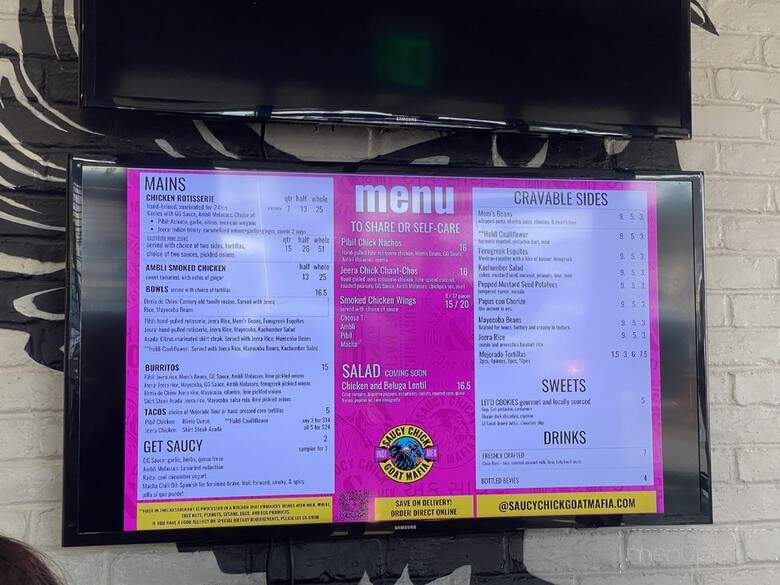 Saucy Chick Goat Mafia - Pasadena, CA menu_pic