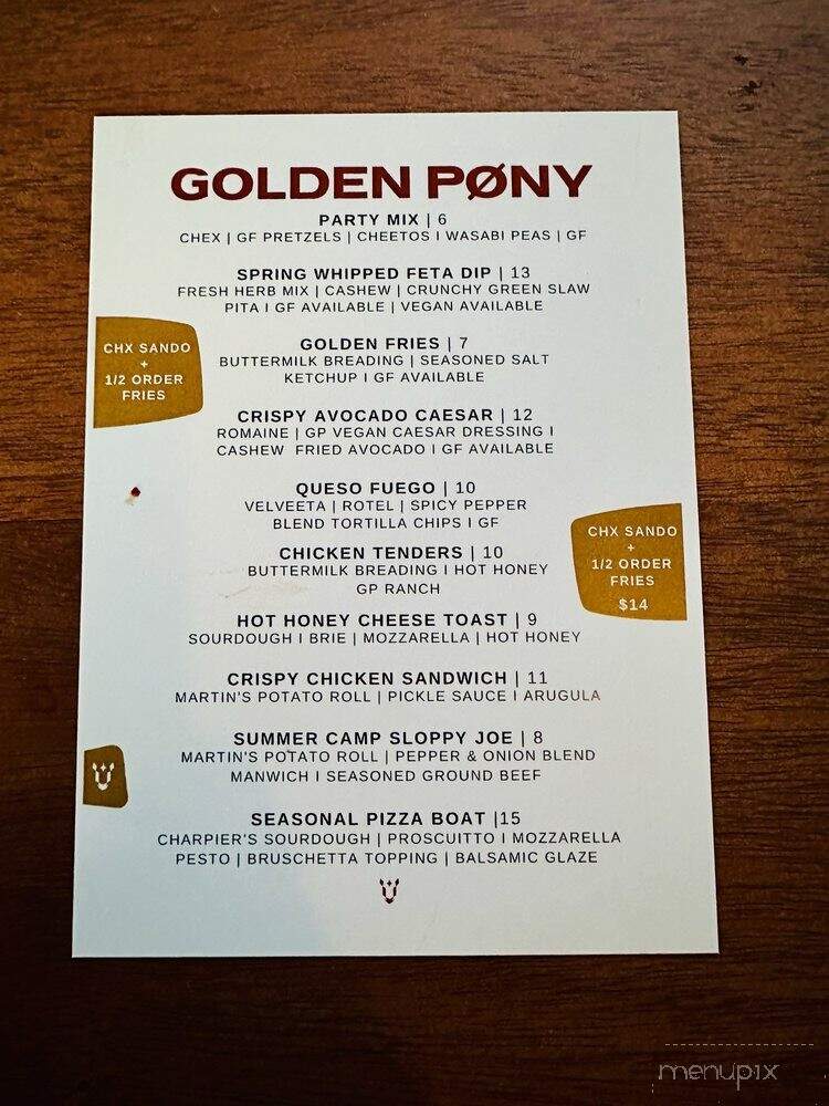 Golden Pony - Nashville, TN menu_pic