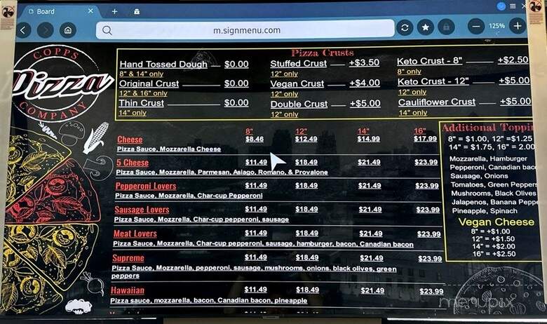 Copp's Pizza - Overland Park, KS menu_pic