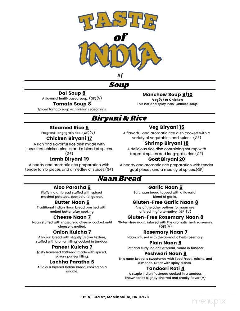 Taste Of India - McMinnville, OR