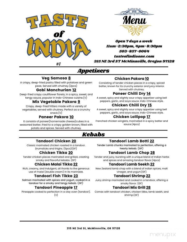 Taste Of India - McMinnville, OR