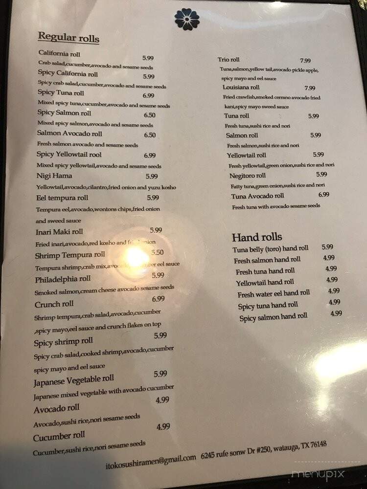 Itoko Sushi & Ramen - Watauga, TX menu_pic