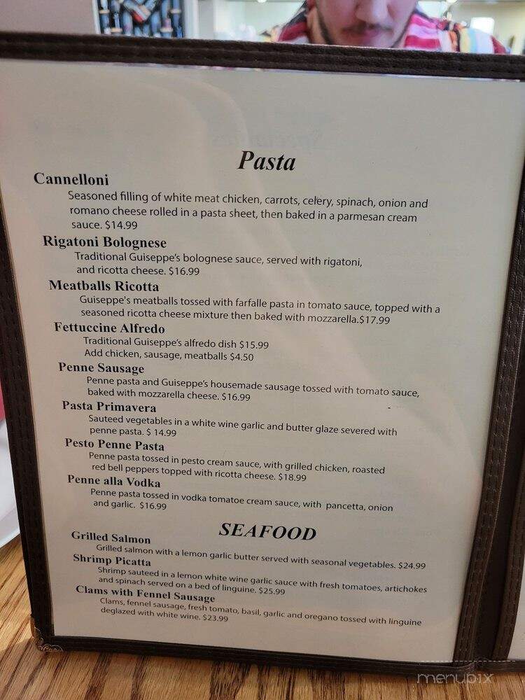 Guiseppe's - Tucson, AZ menu_pic