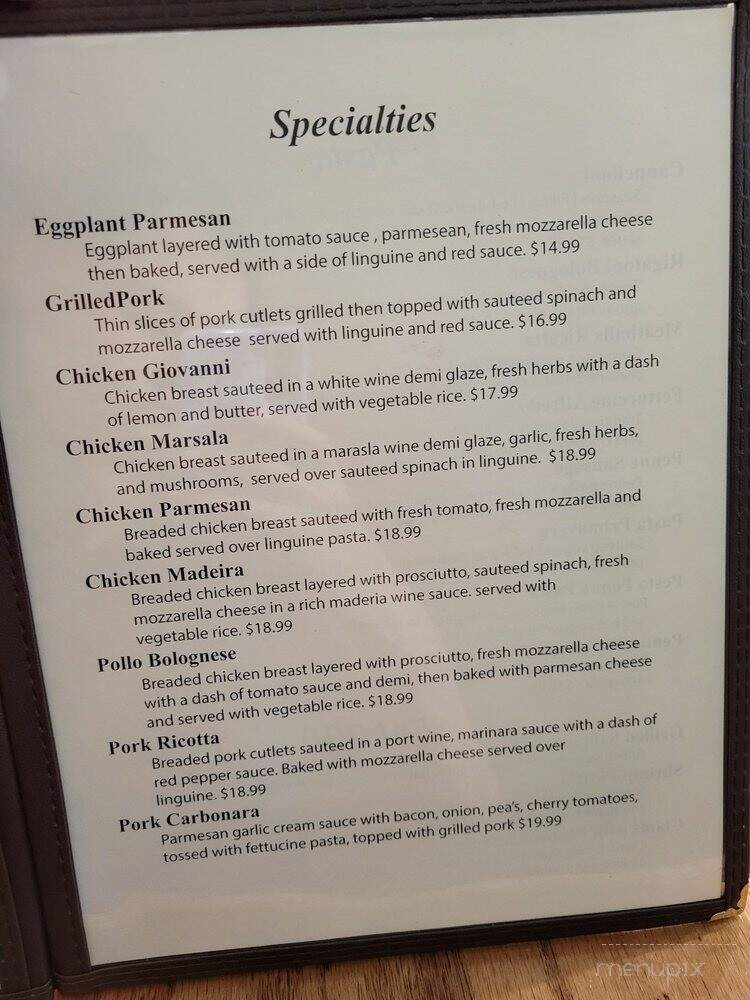 Guiseppe's - Tucson, AZ menu_pic