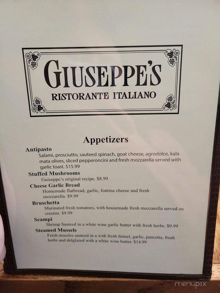 Guiseppe's - Tucson, AZ menu_pic