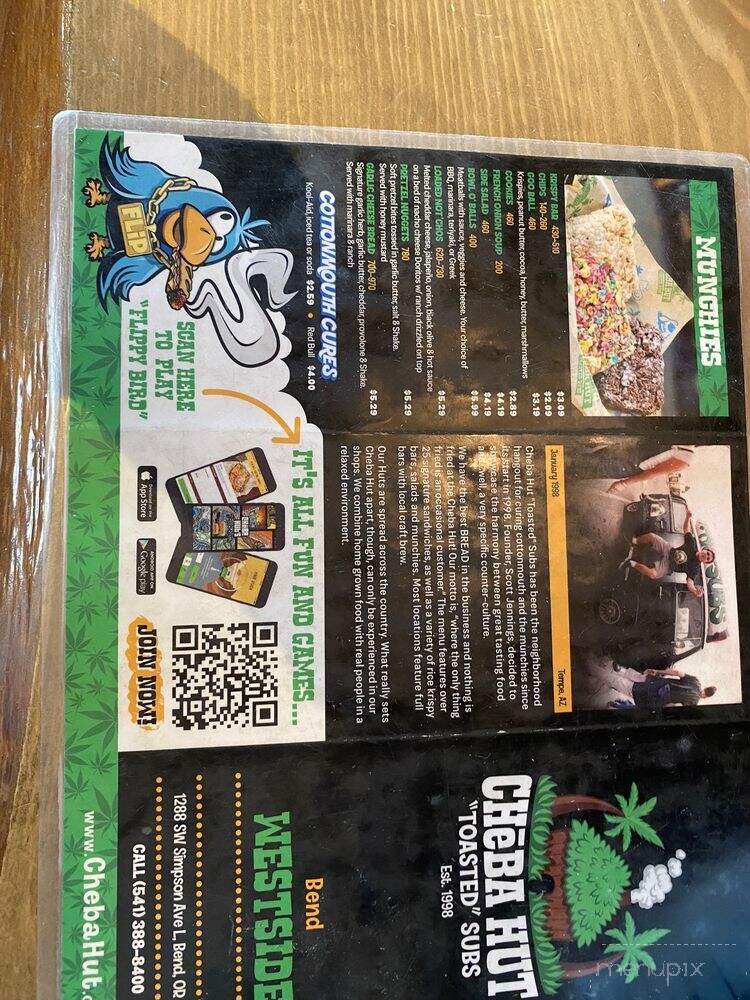 Cheba Hut Toasted Subs - Bend, OR menu_pic