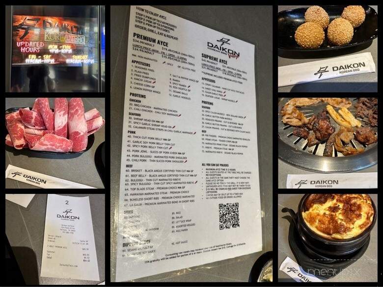 Daikon Korean BBQ - Vallejo, CA menu_pic