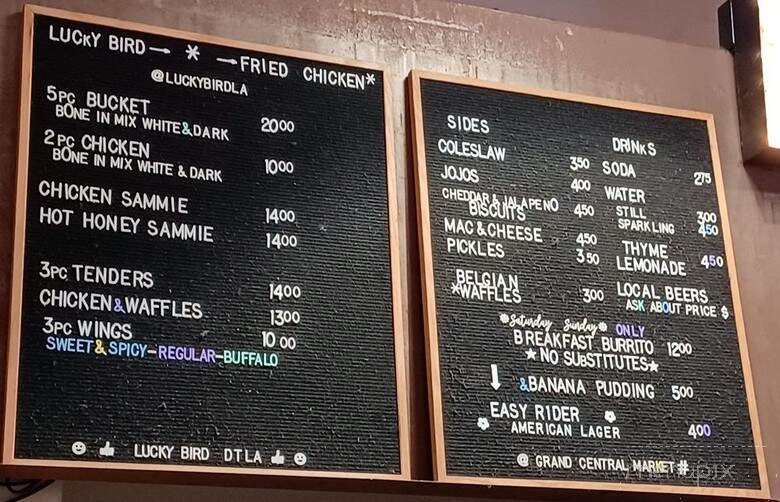 Lucky Bird - Los Angeles, CA menu_pic