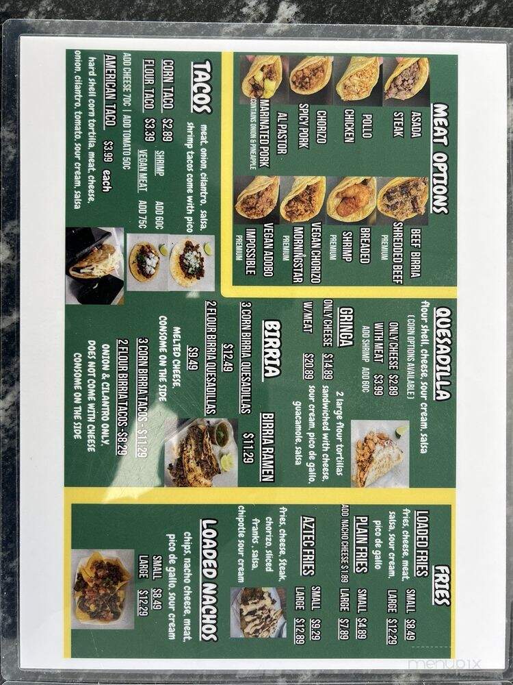 Taco Bros - Farmington Hills, MI menu_pic