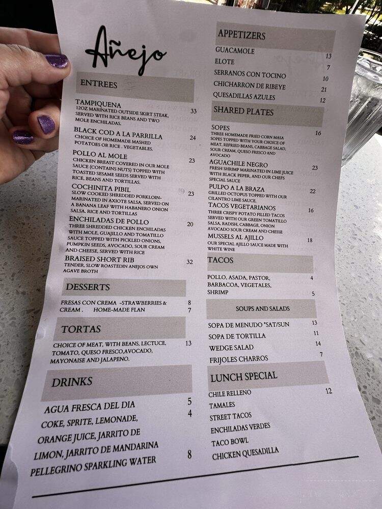 Anejo - Lawrenceville, GA menu_pic