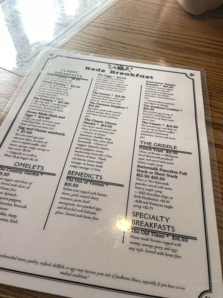 Reds Breakfast & Lunch - Pawcatuck, CT menu_pic