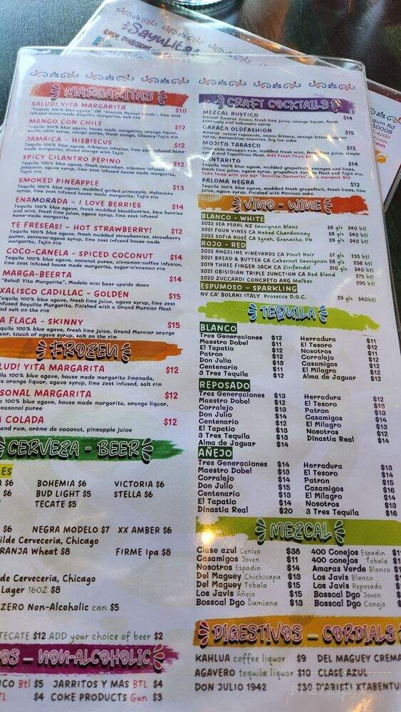 Sayulita Taco, Mariscos and Tequila Bar - Rolling Meadows, IL menu_pic