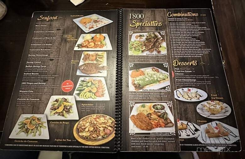 1800 Mexican Restaurant - Brunswick, GA menu_pic