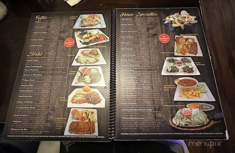 1800 Mexican Restaurant - Brunswick, GA menu_pic