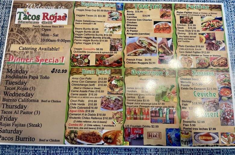 Tacos Rojas - Roanoke, VA menu_pic