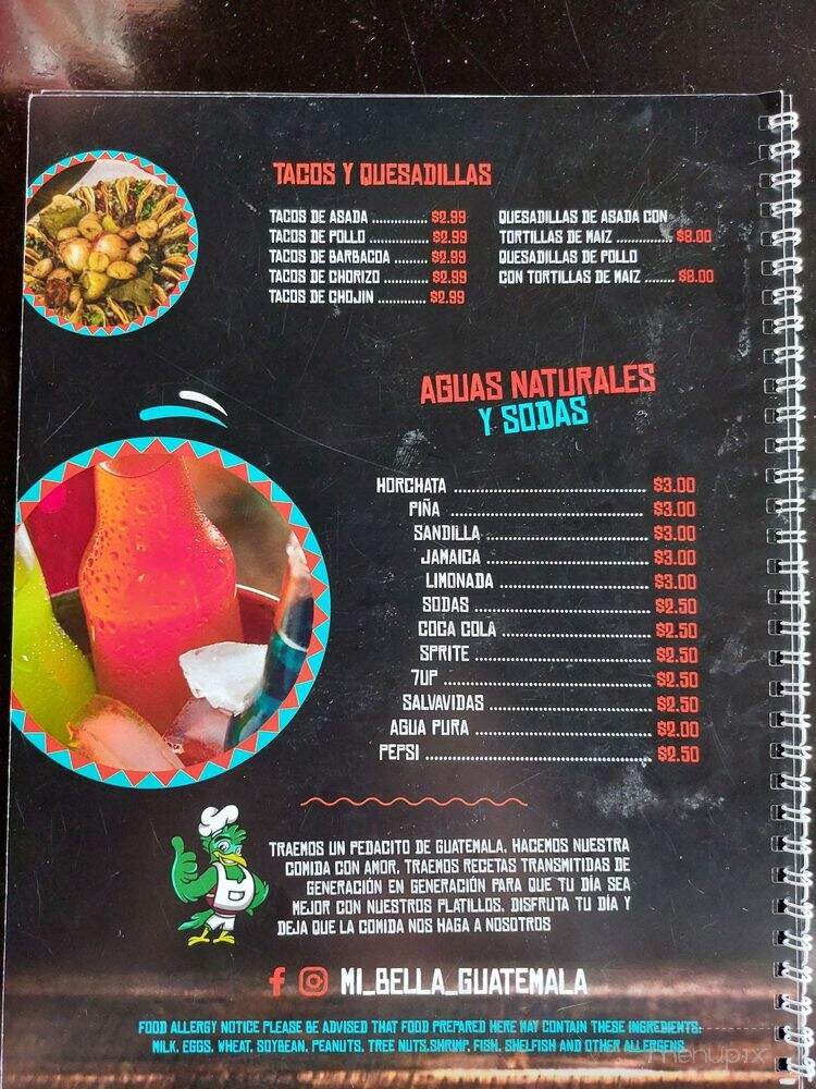 Mi Bella Guatemala - Homestead, FL menu_pic