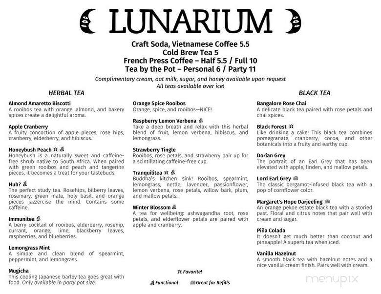 Lunarium - Spokane, WA menu_pic