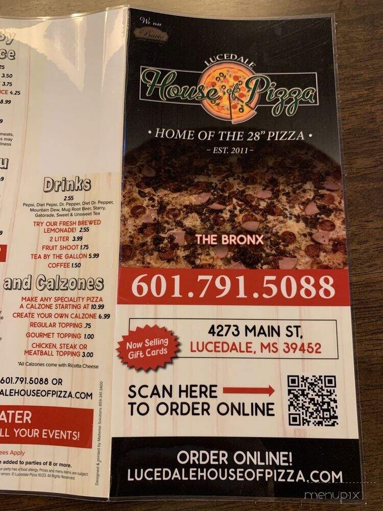 House of Pizza - Lucedale, MS menu_pic