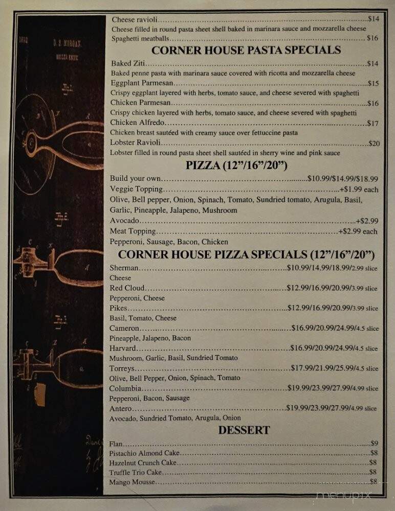 Corner House Pizza Pasta Bar - Denver, CO menu_pic