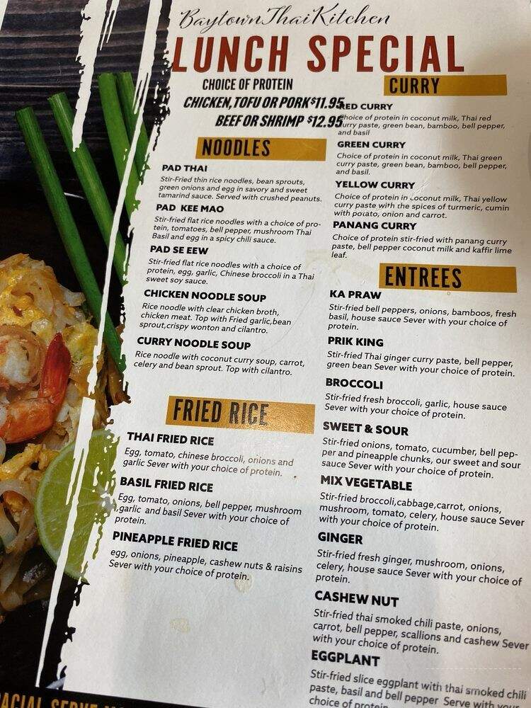 Baytown Thai Kitchen - Baytown, TX menu_pic