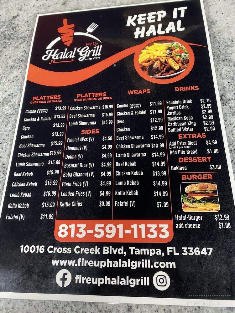 Fire Up Halal Grill - Temple Ter, FL menu_pic
