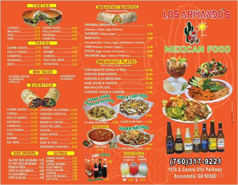 Los Armando's Mexican Food - Escondido, CA menu_pic