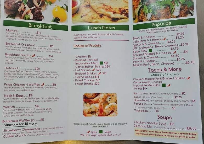 Gab's Pupusas & Tacos - Los Angeles, CA menu_pic