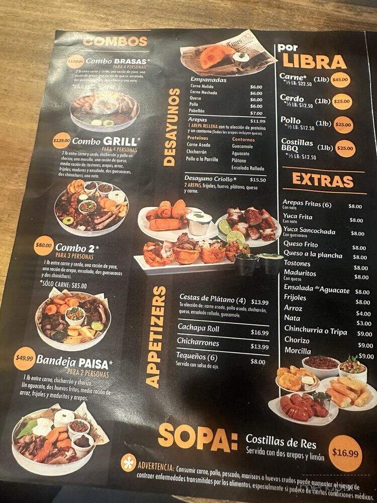Brasas Grill - Murfreesboro, TN menu_pic