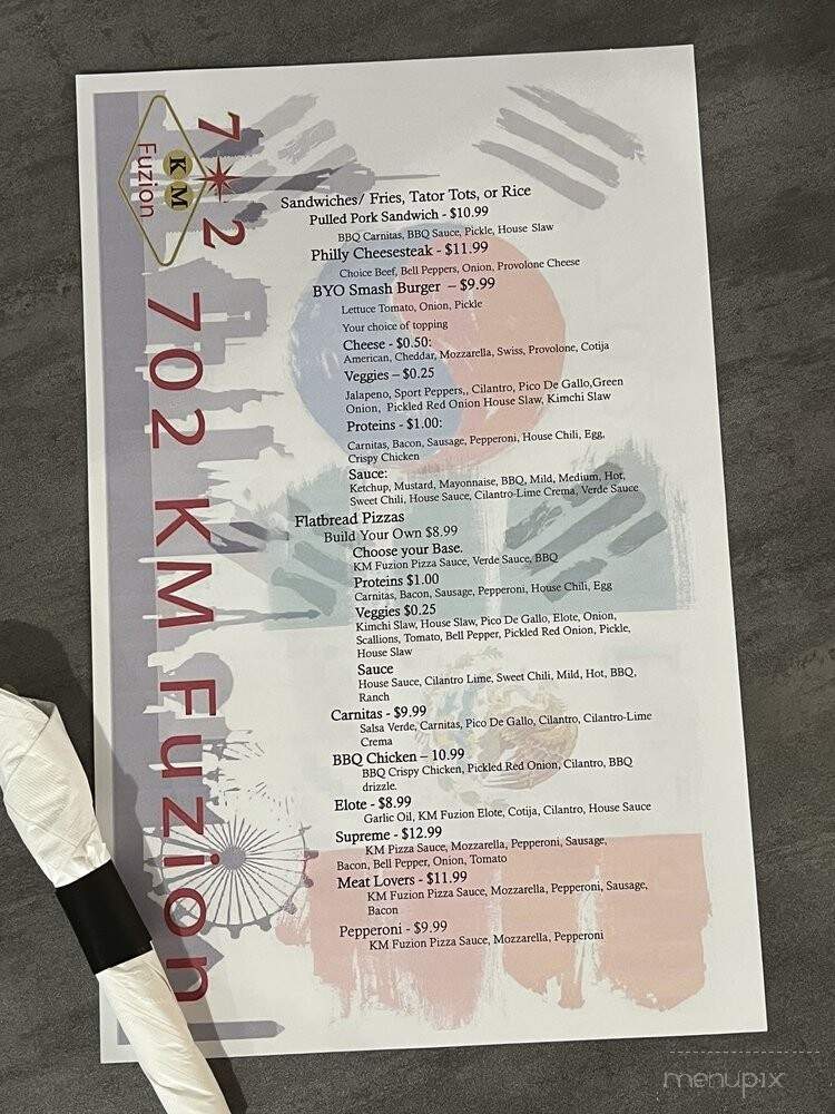 702 KM Fuzion - Las Vegas, NV menu_pic