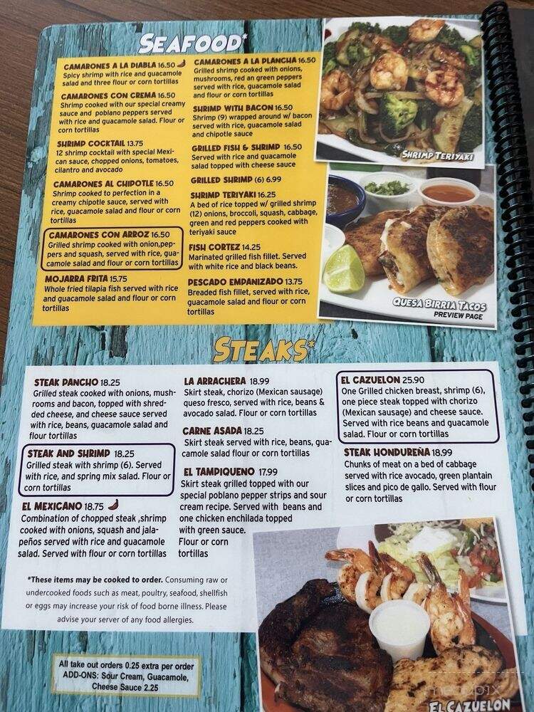 Mi Tierra 504 - Lancaster, SC menu_pic