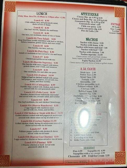 El Azteca - Claremore, OK menu_pic
