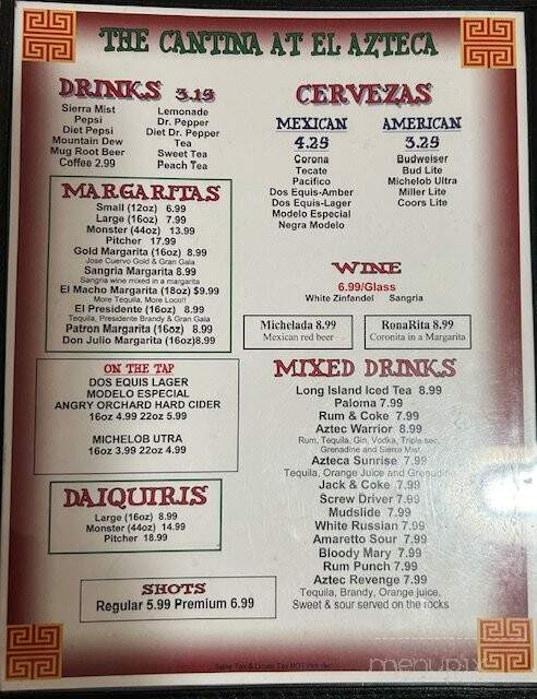 El Azteca - Claremore, OK menu_pic