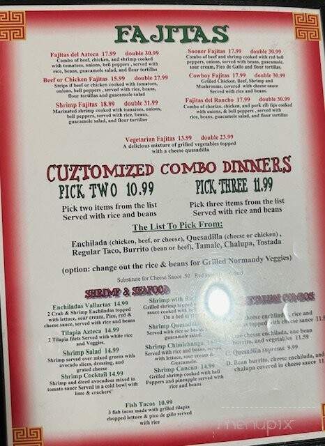 El Azteca - Claremore, OK menu_pic