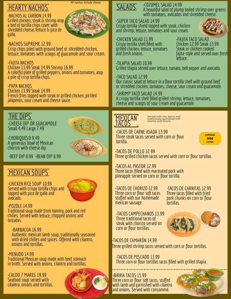 El Mexicano Restaurant - Jeffersonville, IN menu_pic