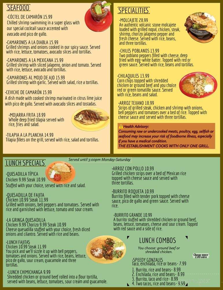 El Mexicano Restaurant - Jeffersonville, IN menu_pic