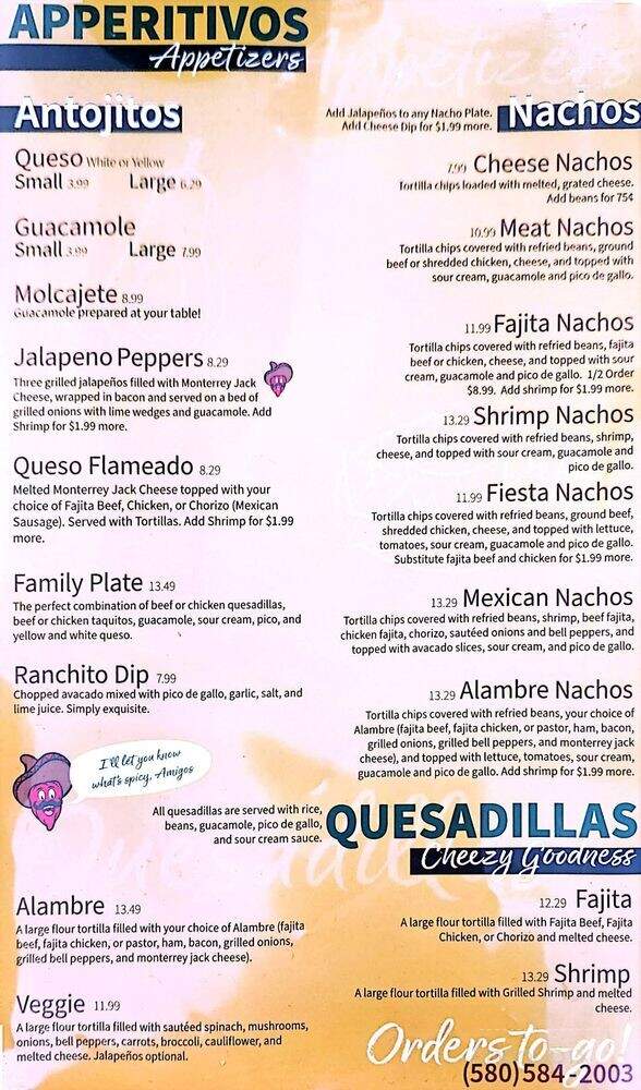 Mi Ranchito Tex Mex Restaurant - Broken Bow, OK menu_pic