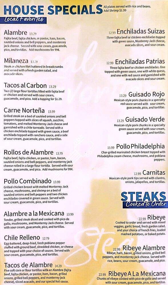 Mi Ranchito Tex Mex Restaurant - Broken Bow, OK menu_pic
