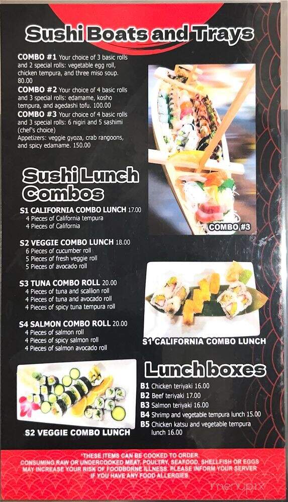 Rafi's Hibachi & Sushi Bar - Gaylord, MI menu_pic