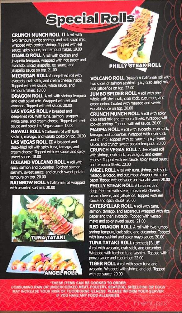 Rafi's Hibachi & Sushi Bar - Gaylord, MI menu_pic