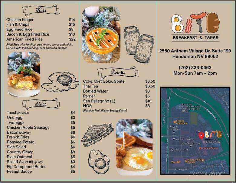 Bite Breakfast & Tapas - Henderson, NV menu_pic