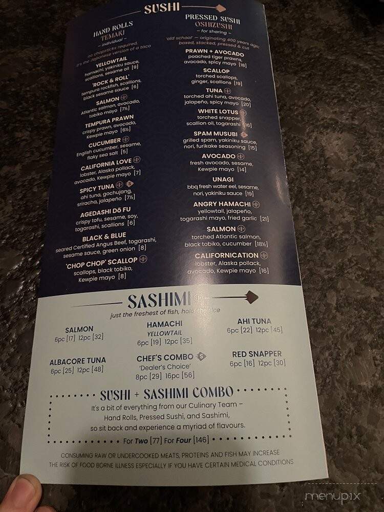 Stingray Bar - Edmonton, AB menu_pic