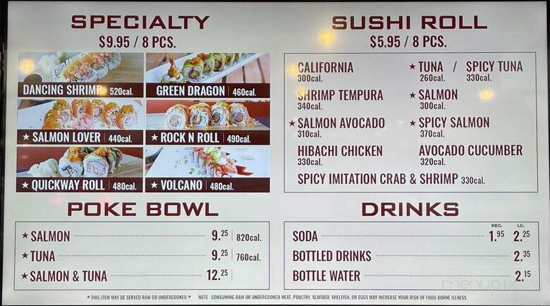 Quickway Japanese Hibachi - Baltimore, MD menu_pic
