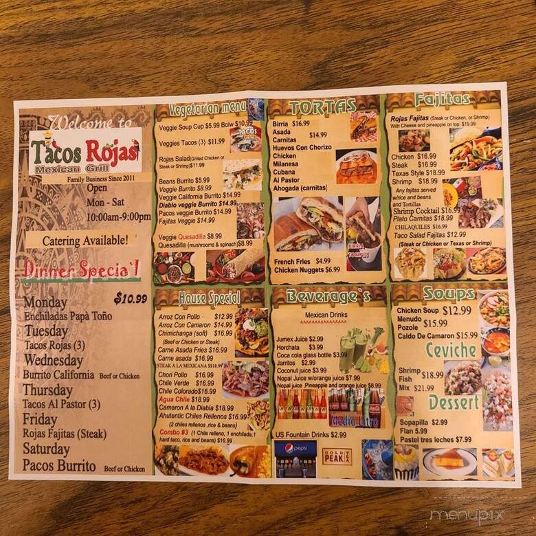 Tacos Rojas - Vinton, VA menu_pic