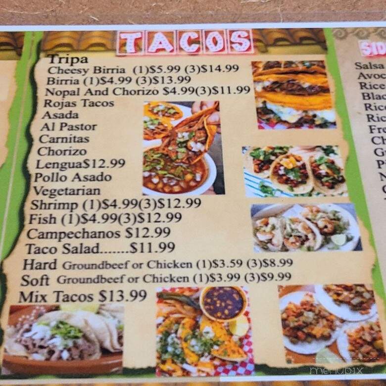 Tacos Rojas - Vinton, VA menu_pic